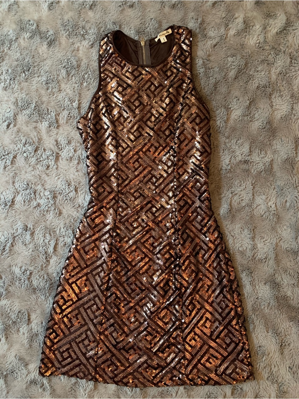 Marineblu Boutique Brown Sequin Party Dress